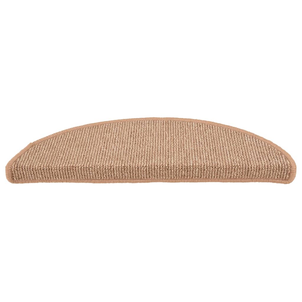 vidaXL Covorașe pentru scări, 15 buc., 65x21x4 cm, maro deschis, semirotunde, mari