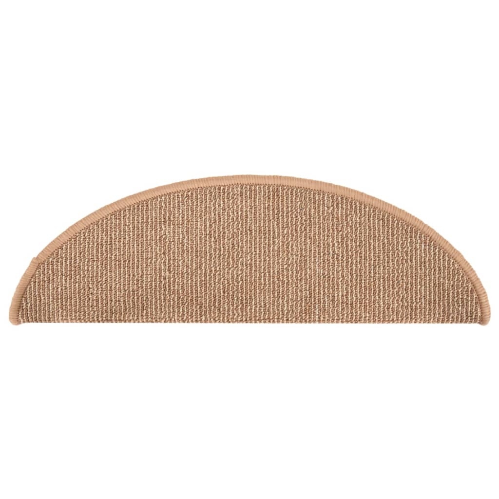 vidaXL Covorașe pentru scări, 15 buc., 65x21x4 cm, maro deschis, semirotunde, mari