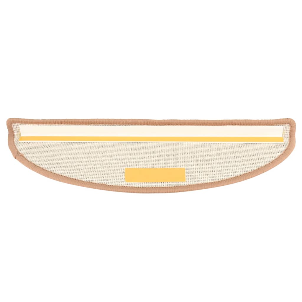 vidaXL Covorașe pentru scări, 15 buc., 65x21x4 cm, maro deschis, semirotunde, mari