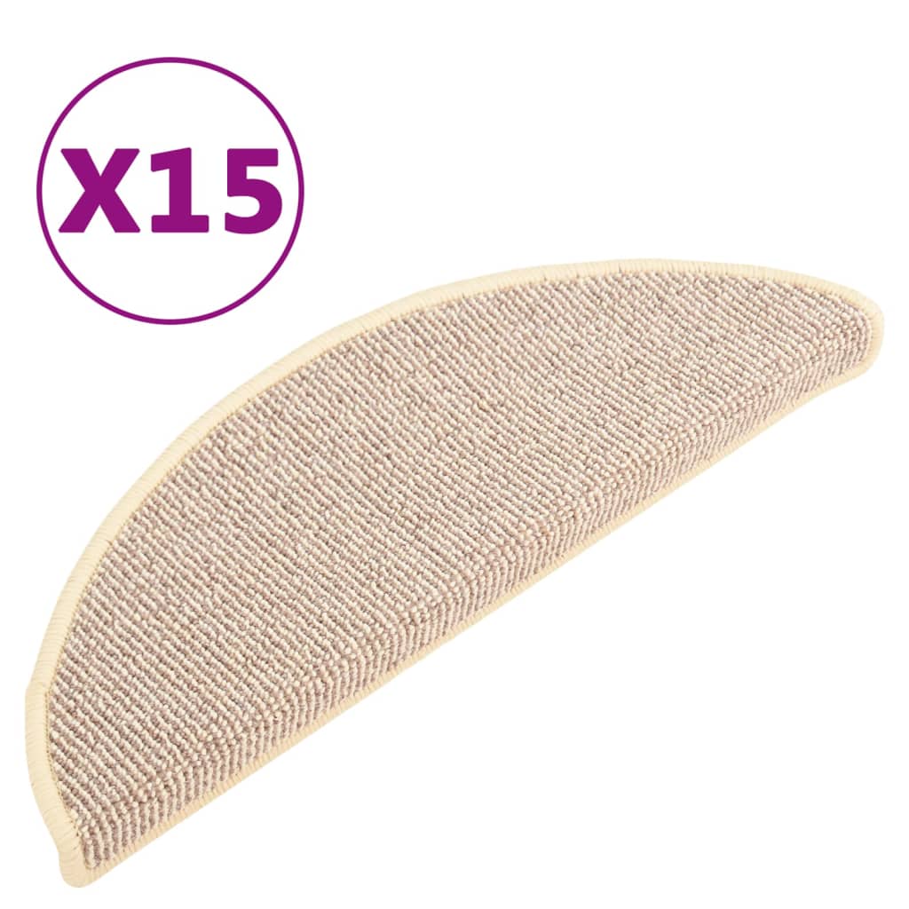 vidaXL Covorașe pentru trepte scară, 15 buc., alb și maro, 65x21x4 cm