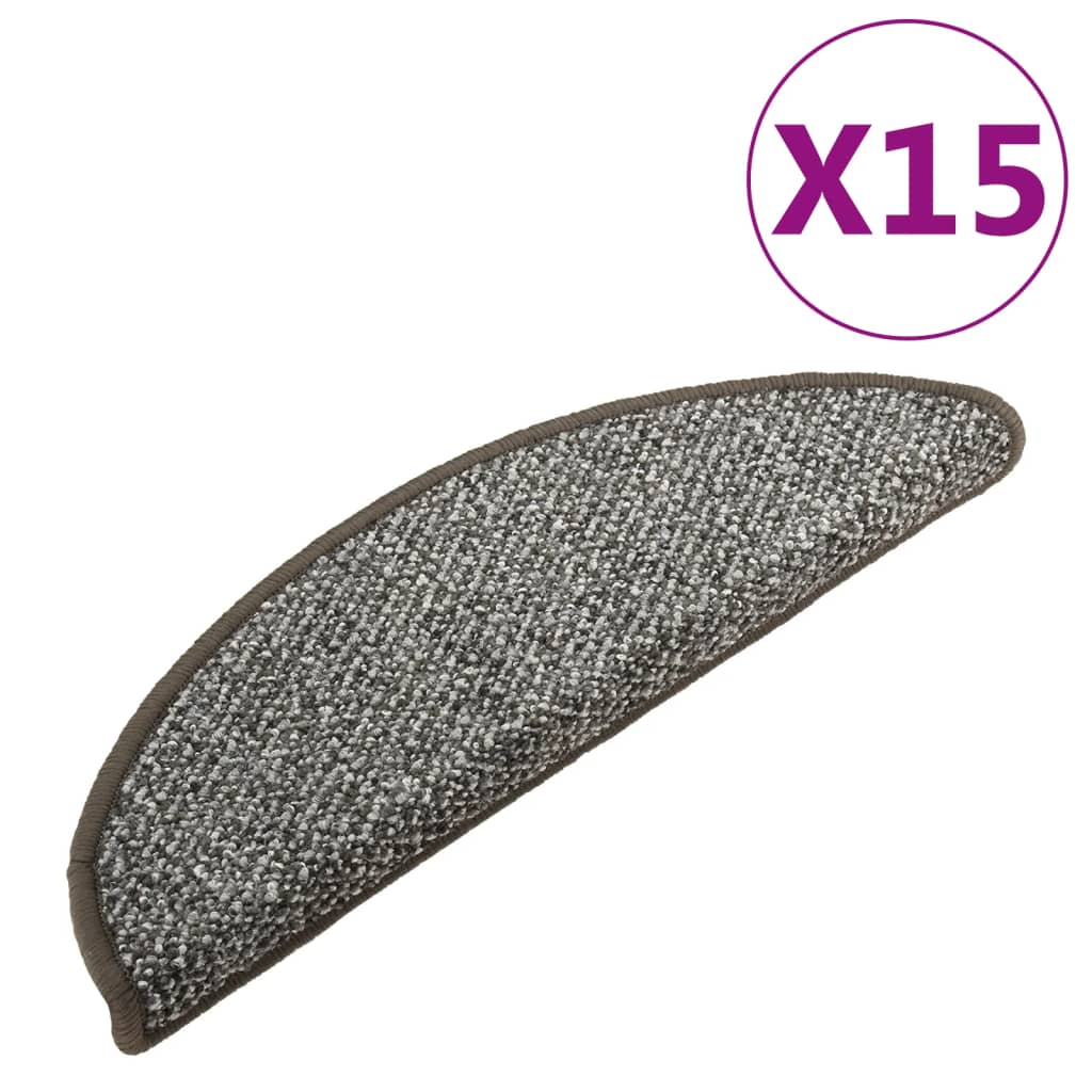 vidaXL Covorașe de trepte de scară, 15 buc., antracit, 65x21x4 cm vidaXL Covorașe de trepte de scară, 15 buc., antracit, 65x21x4 cm