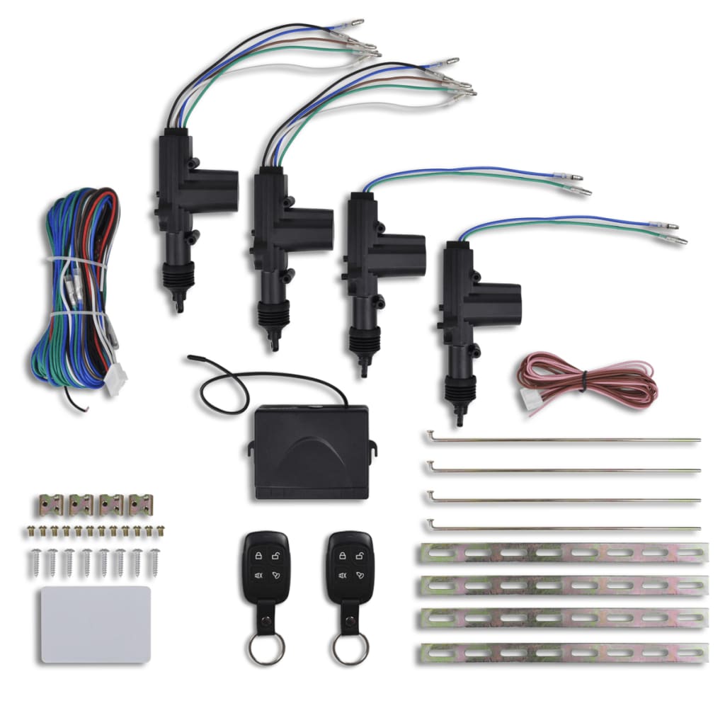 vidaXL Set închidere ușă auto cu 2 telecomenzi&4 motoare 12V universal vidaXL Set închidere ușă auto cu 2 telecomenzi&4 motoare 12V universal