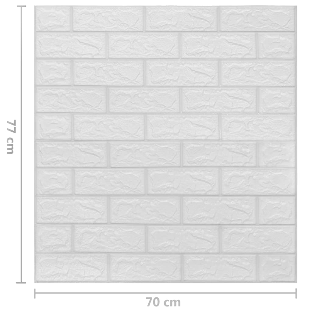 vidaXL Tapet de perete autocolant 3D, 10 buc., alb, model cărămizi vidaXL Tapet de perete autocolant 3D, 10 buc., alb, model cărămizi