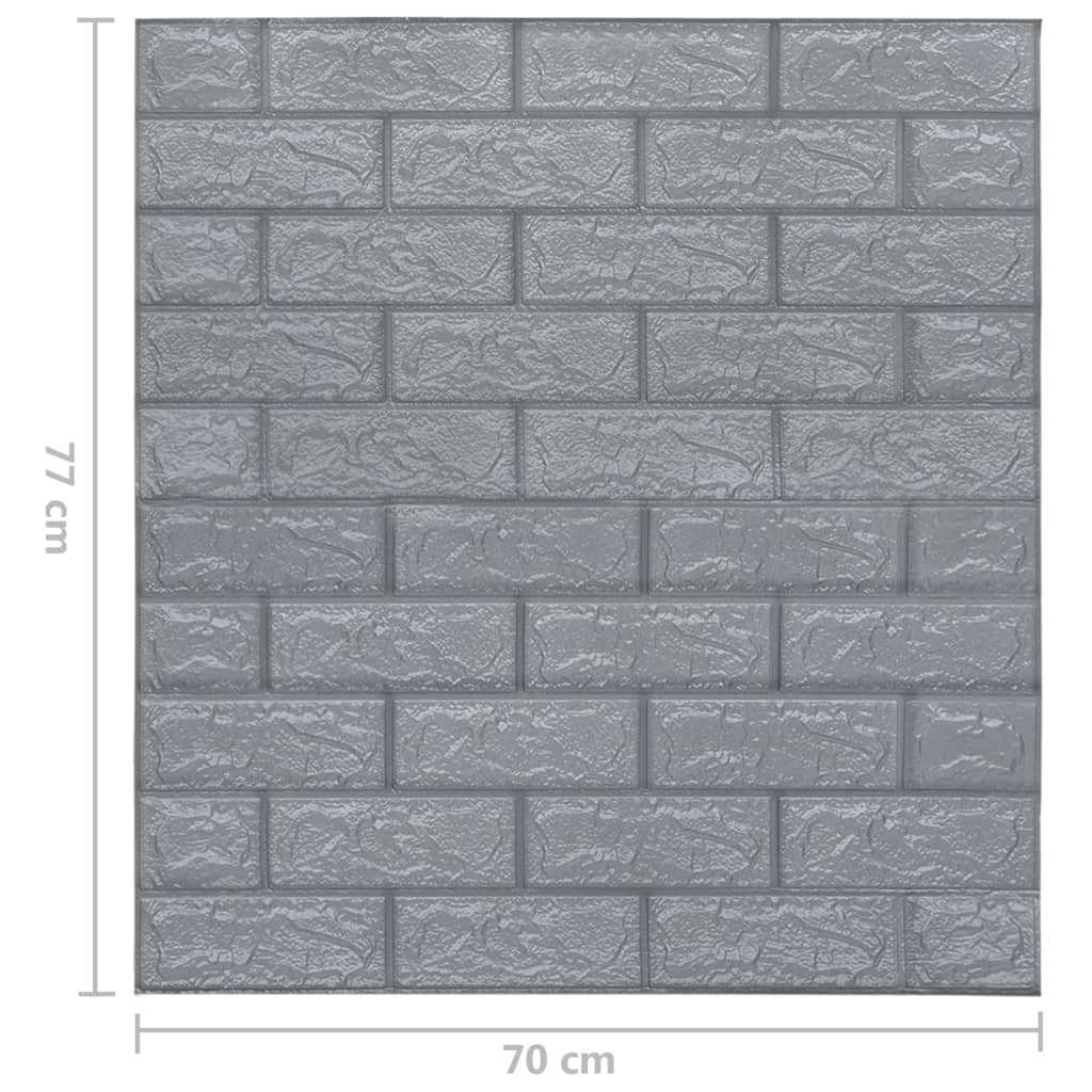 vidaXL Tapet perete autocolant 3D, 10 buc., antracit, model cărămizi vidaXL Tapet perete autocolant 3D, 10 buc., antracit, model cărămizi