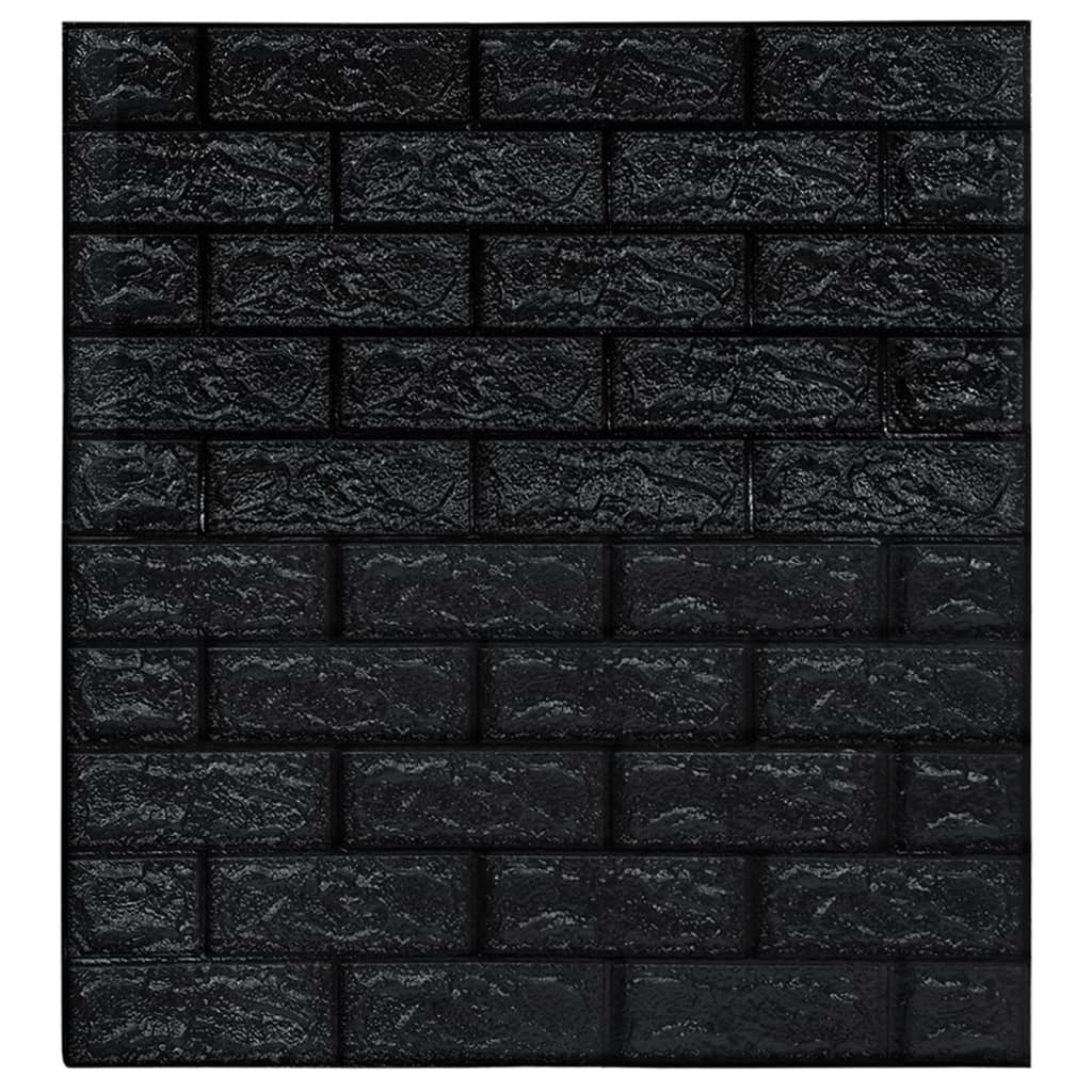 vidaXL Tapet de perete autocolant, model cărămizi 3D, 10 buc., negru vidaXL Tapet de perete autocolant, model cărămizi 3D, 10 buc., negru