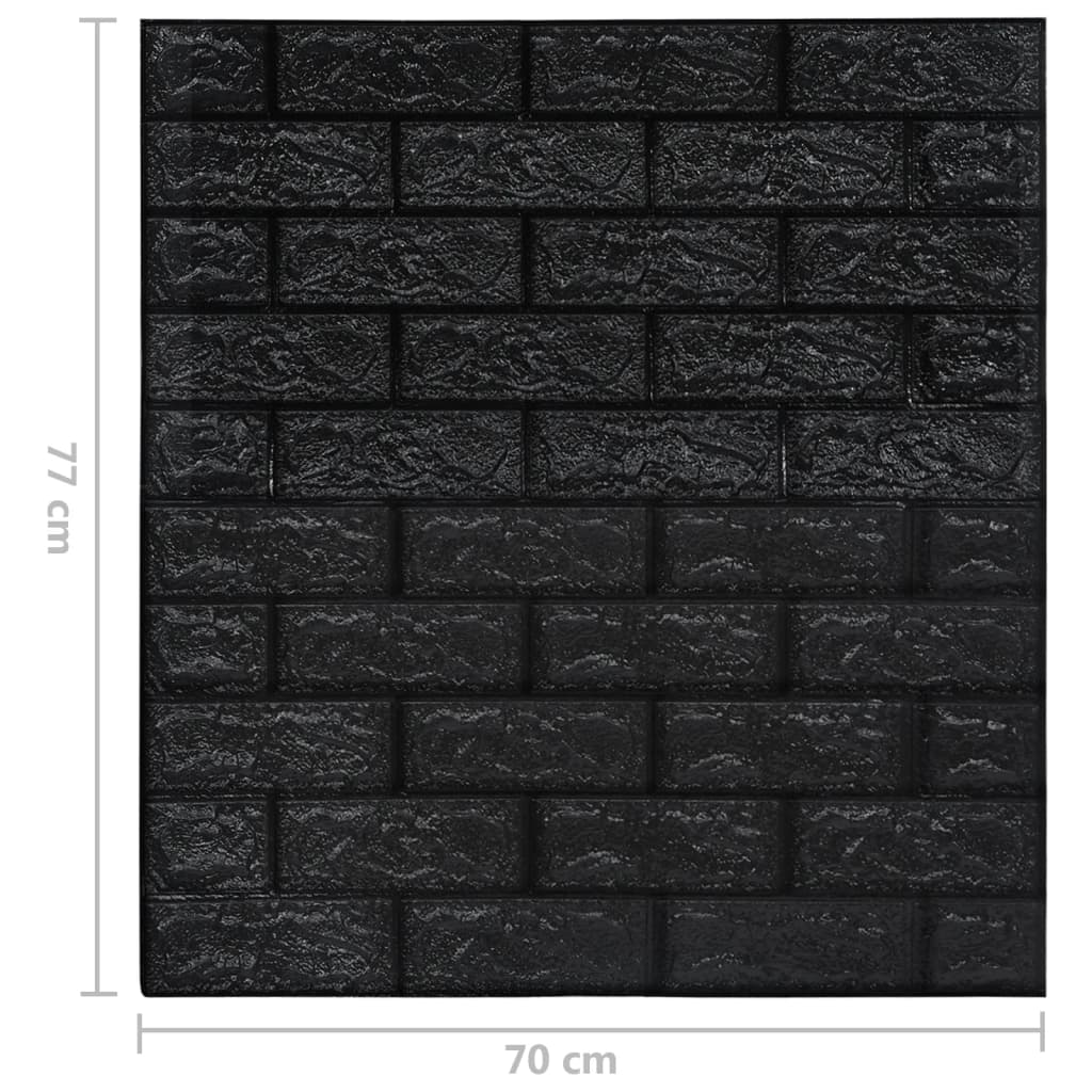 vidaXL Tapet de perete autocolant, model cărămizi 3D, 10 buc., negru vidaXL Tapet de perete autocolant, model cărămizi 3D, 10 buc., negru