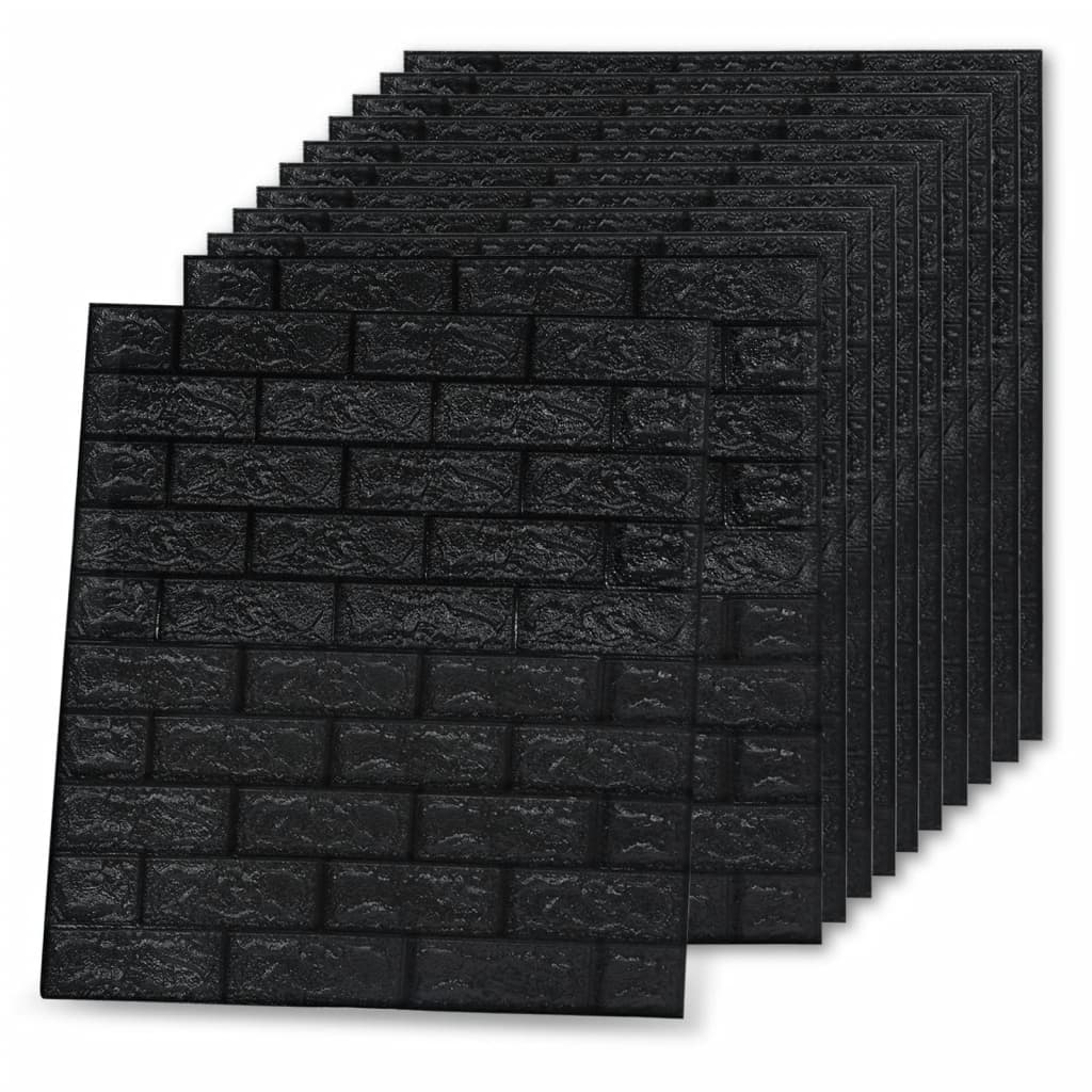 vidaXL Tapet de perete autocolant 3D, 20 buc., negru vidaXL Tapet de perete autocolant 3D, 20 buc., negru