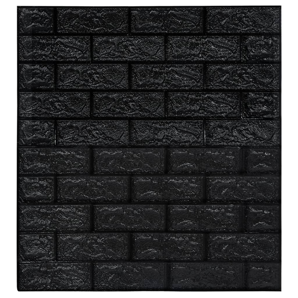 vidaXL Tapet de perete autocolant, model cărămizi 3D, 40 buc., negru vidaXL Tapet de perete autocolant, model cărămizi 3D, 40 buc., negru