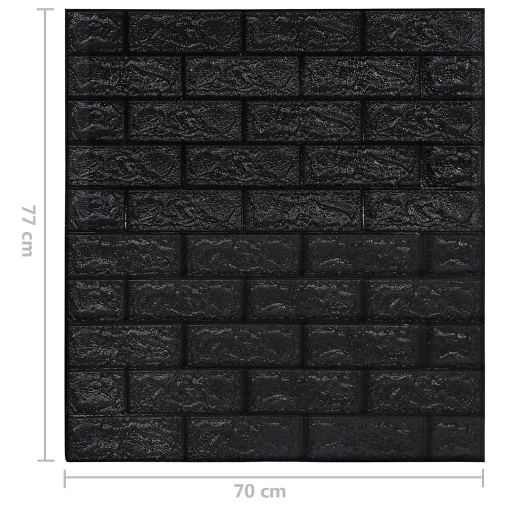 vidaXL Tapet de perete autocolant, model cărămizi 3D, 40 buc., negru vidaXL Tapet de perete autocolant, model cărămizi 3D, 40 buc., negru