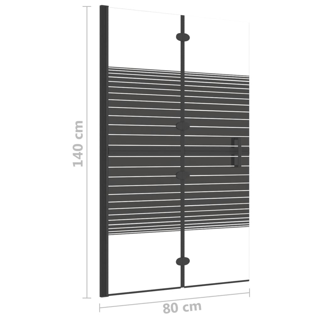 vidaXL Cabină de duș pliabilă, negru, 80x140 cm, ESG vidaXL Cabină de duș pliabilă, negru, 80x140 cm, ESG