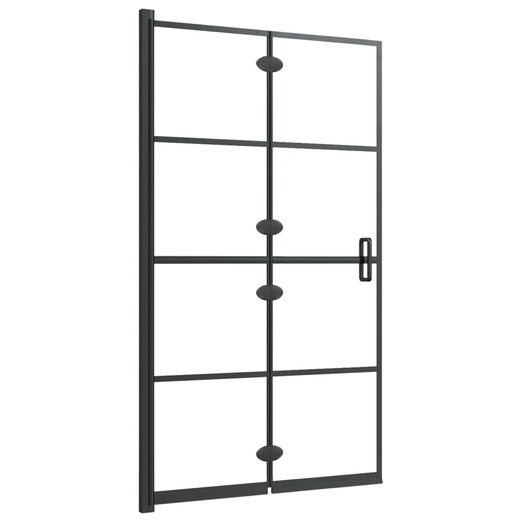 vidaXL Cabină de duș pliabilă, negru, 80x140 cm, ESG vidaXL Cabină de duș pliabilă, negru, 80x140 cm, ESG