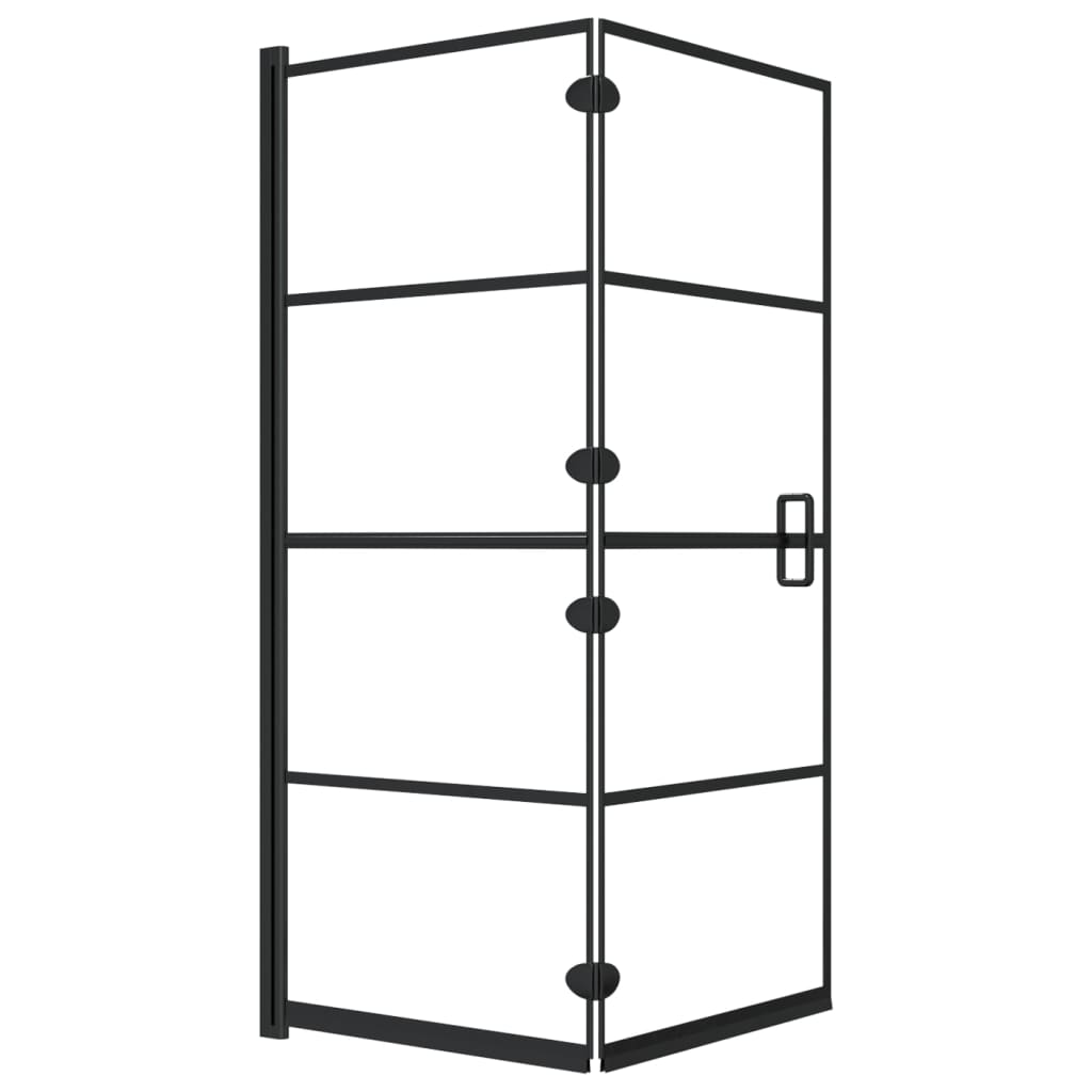 vidaXL Cabină de duș pliabilă, negru, 120x140 cm, ESG vidaXL Cabină de duș pliabilă, negru, 120x140 cm, ESG