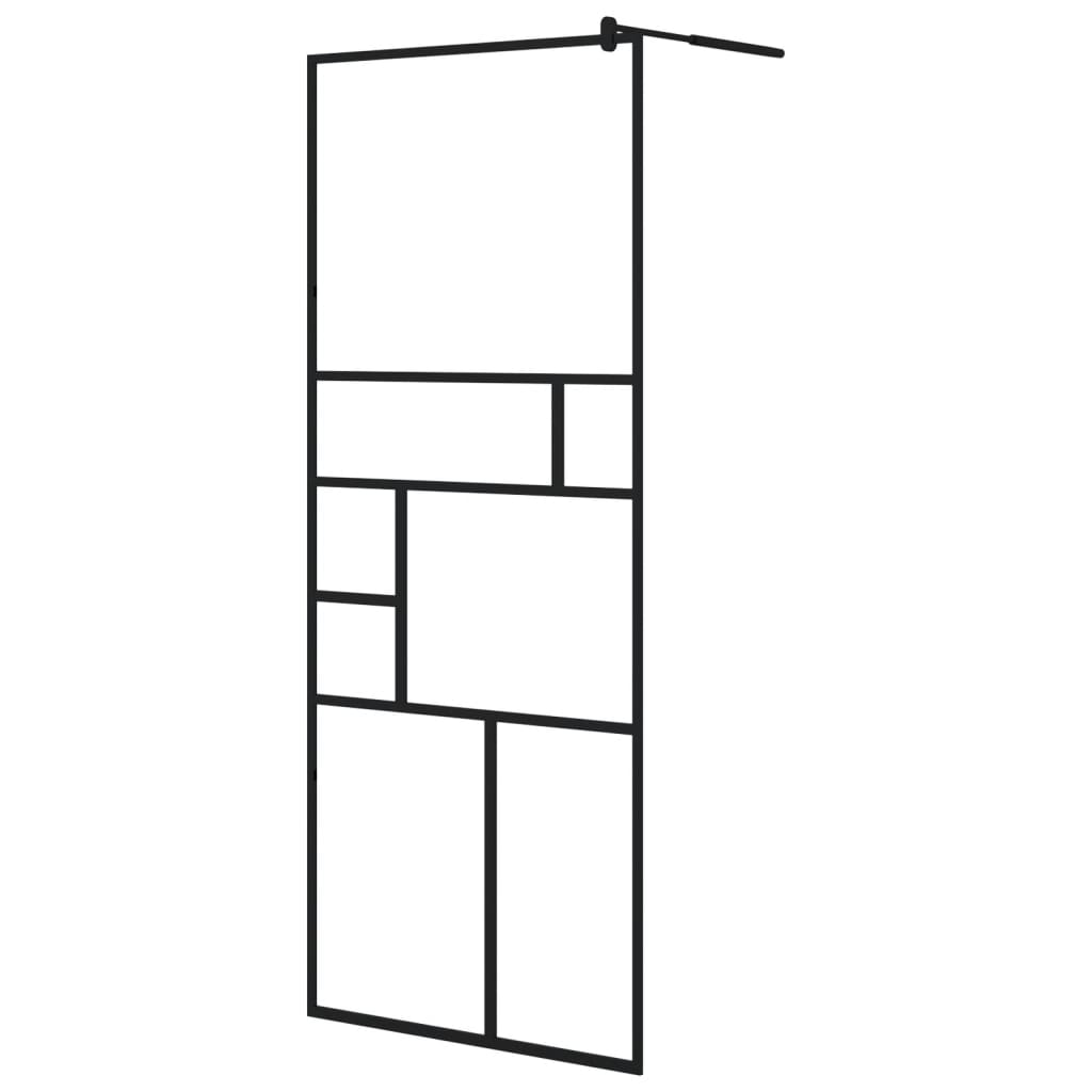 vidaXL Paravan de duș walk-in negru 80x195 cm sticlă ESG transparentă vidaXL Paravan de duș walk-in negru 80x195 cm sticlă ESG transparentă