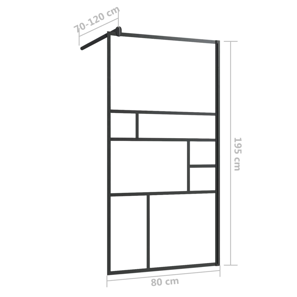 vidaXL Paravan de duș walk-in negru 80x195 cm sticlă ESG transparentă vidaXL Paravan de duș walk-in negru 80x195 cm sticlă ESG transparentă