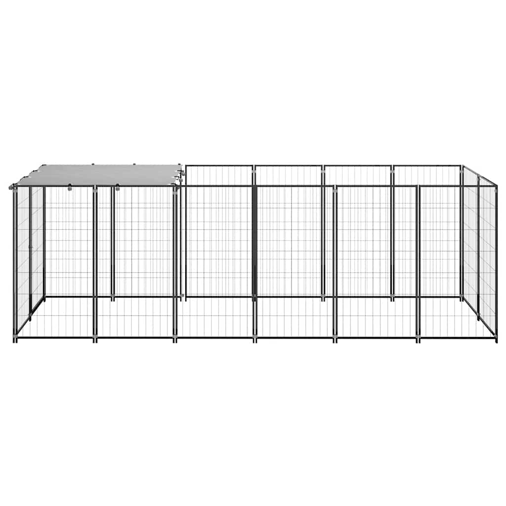 vidaXL Padoc pentru câini, negru, 330x110x110 cm, oțel vidaXL Padoc pentru câini, negru, 330x110x110 cm, oțel