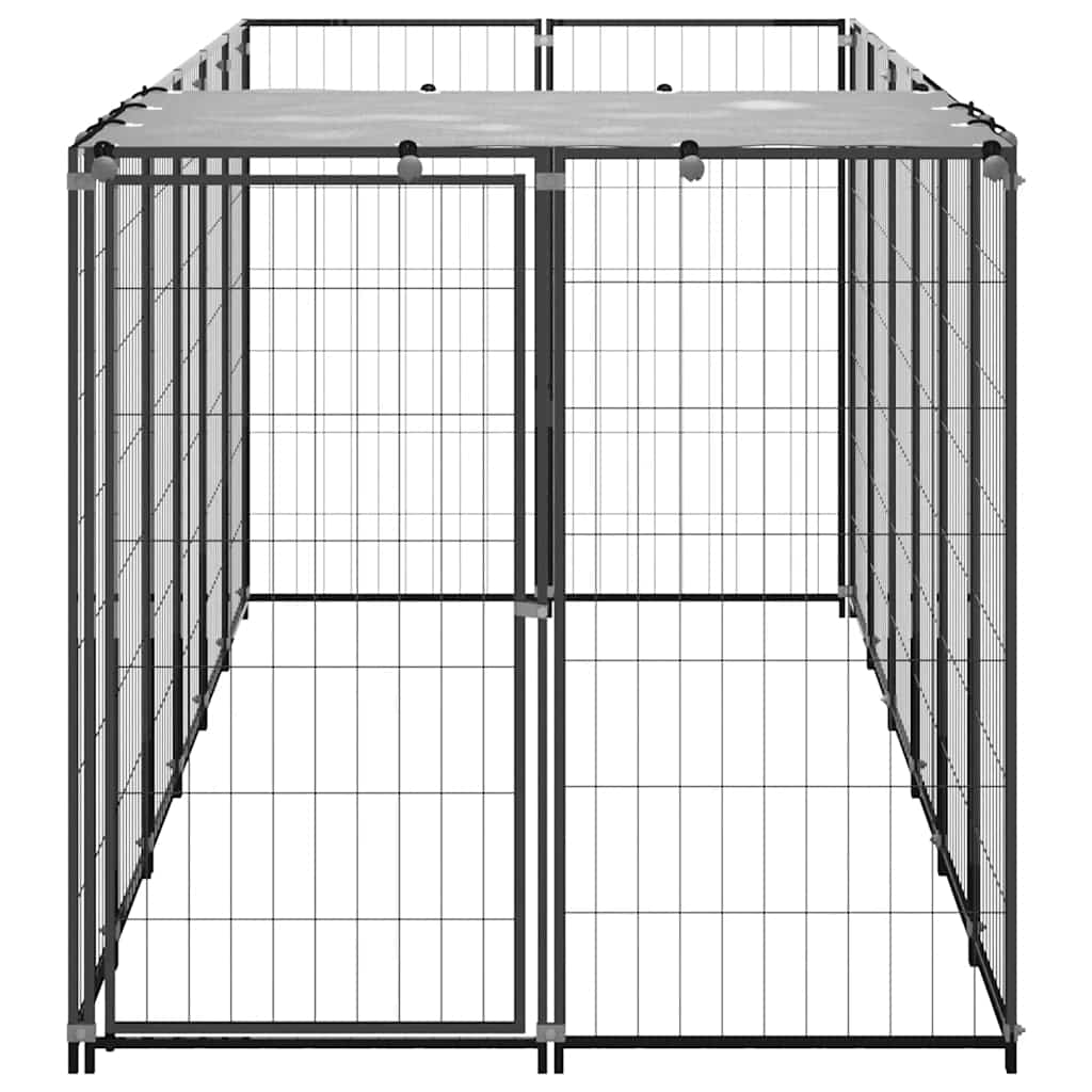 vidaXL Padoc pentru câini, negru, 330x110x110 cm, oțel vidaXL Padoc pentru câini, negru, 330x110x110 cm, oțel