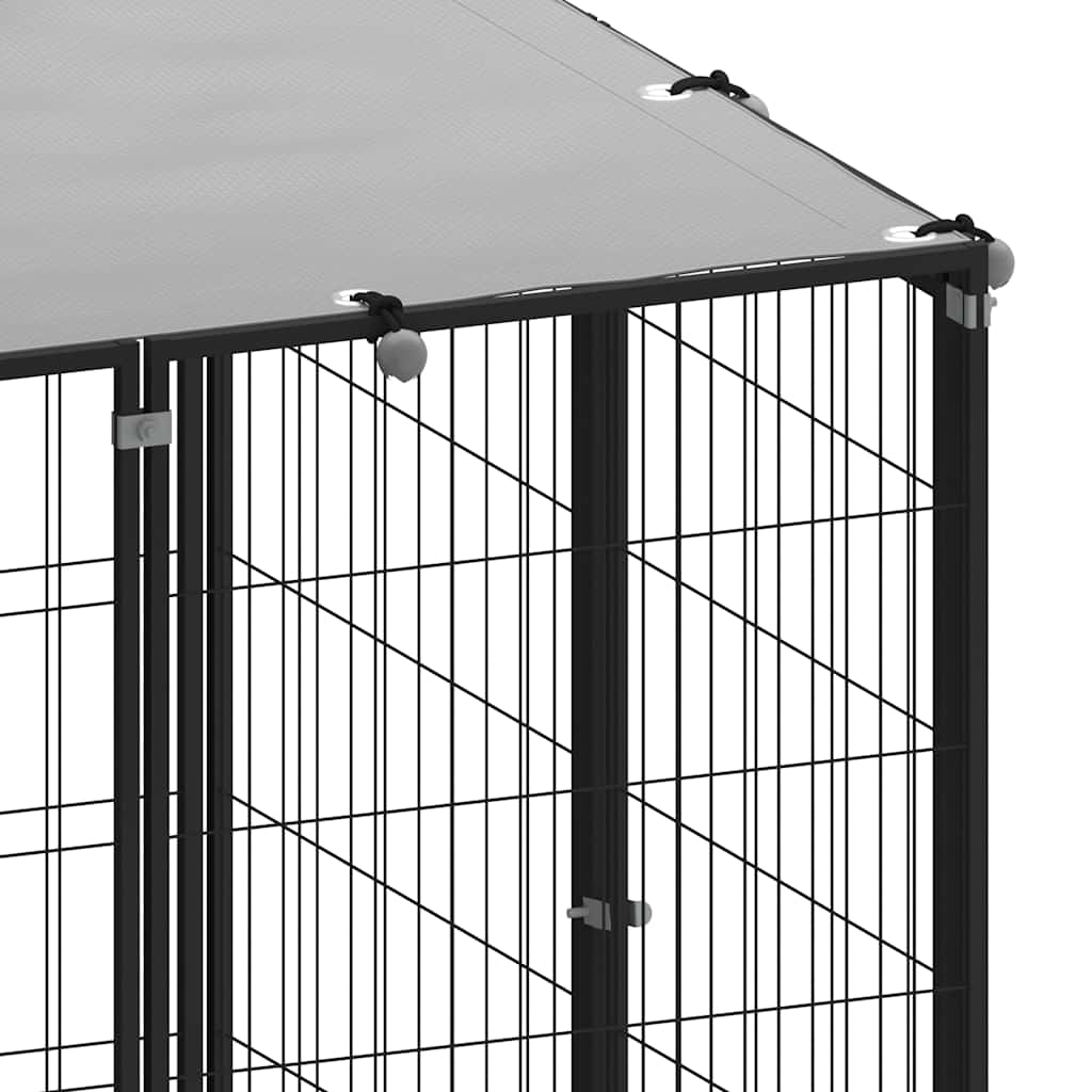 vidaXL Padoc pentru câini, negru, 330x110x110 cm, oțel vidaXL Padoc pentru câini, negru, 330x110x110 cm, oțel