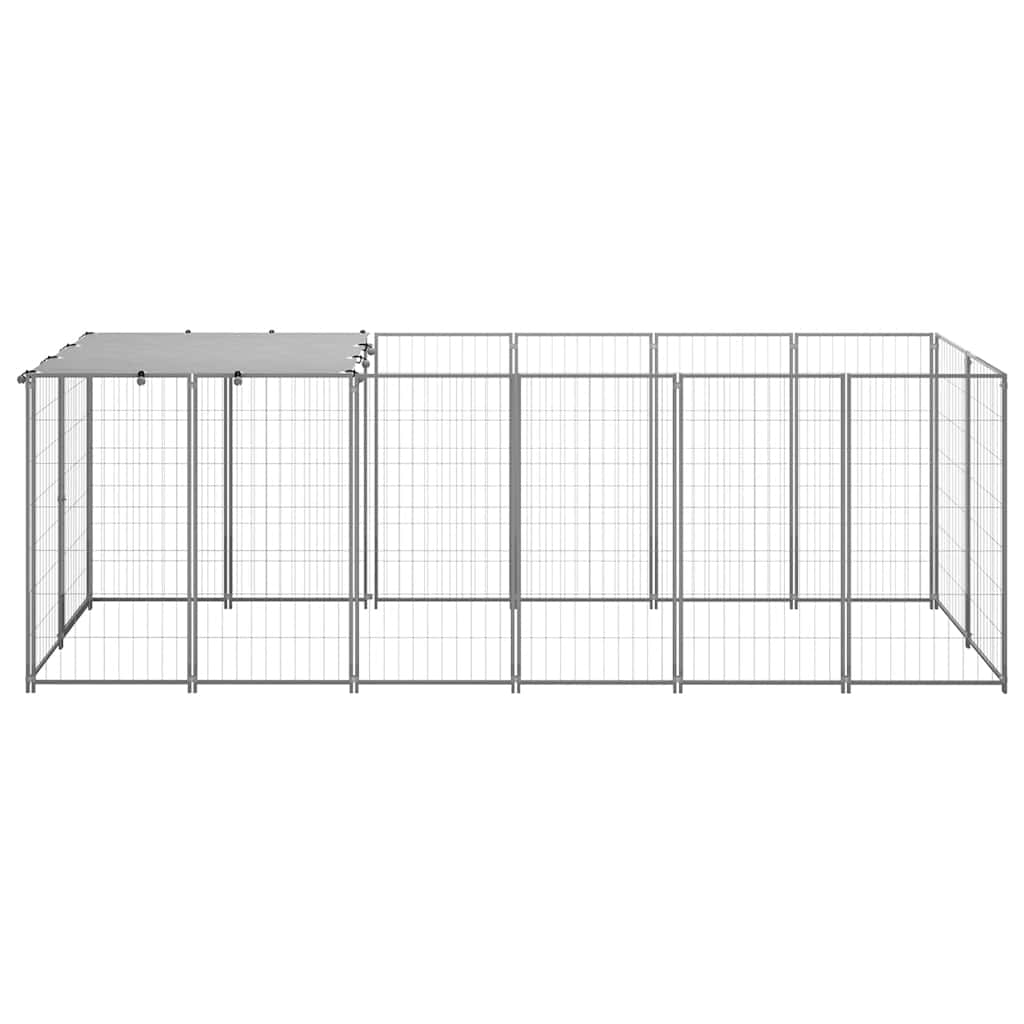 vidaXL Padoc pentru câini, argintiu, 330x110x110 cm, oțel vidaXL Padoc pentru câini, argintiu, 330x110x110 cm, oțel