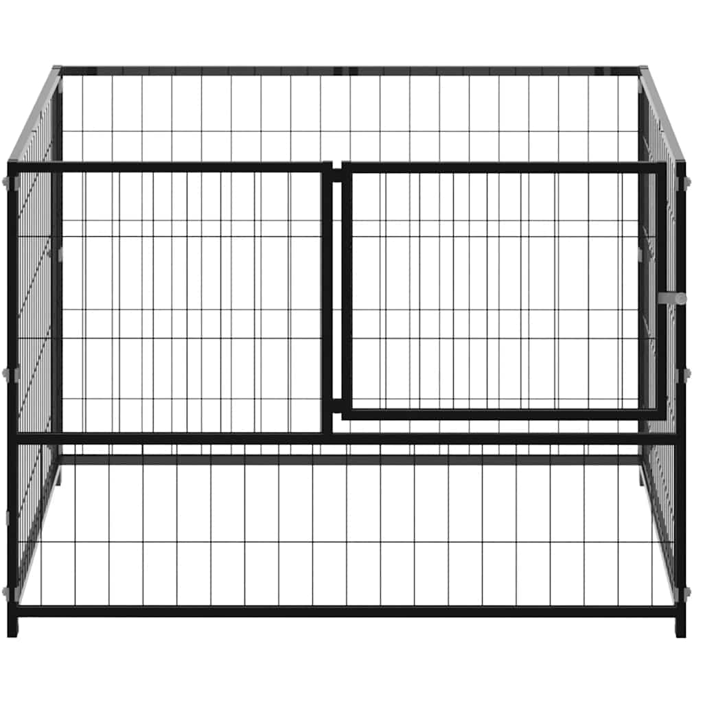 vidaXL Padoc pentru câini, negru, 100x100x70 cm, oțel vidaXL Padoc pentru câini, negru, 100x100x70 cm, oțel