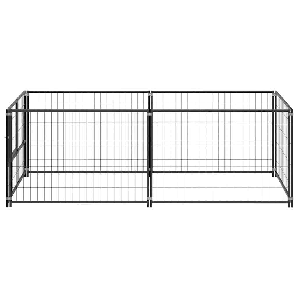 vidaXL Padoc pentru câini, negru, 200x100x70 cm, oțel vidaXL Padoc pentru câini, negru, 200x100x70 cm, oțel