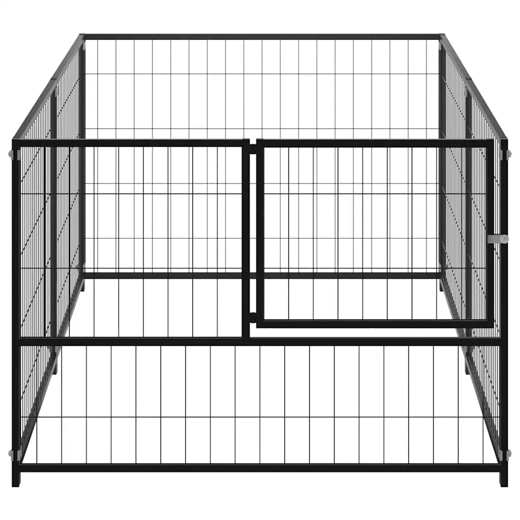 vidaXL Padoc pentru câini, negru, 200x100x70 cm, oțel vidaXL Padoc pentru câini, negru, 200x100x70 cm, oțel