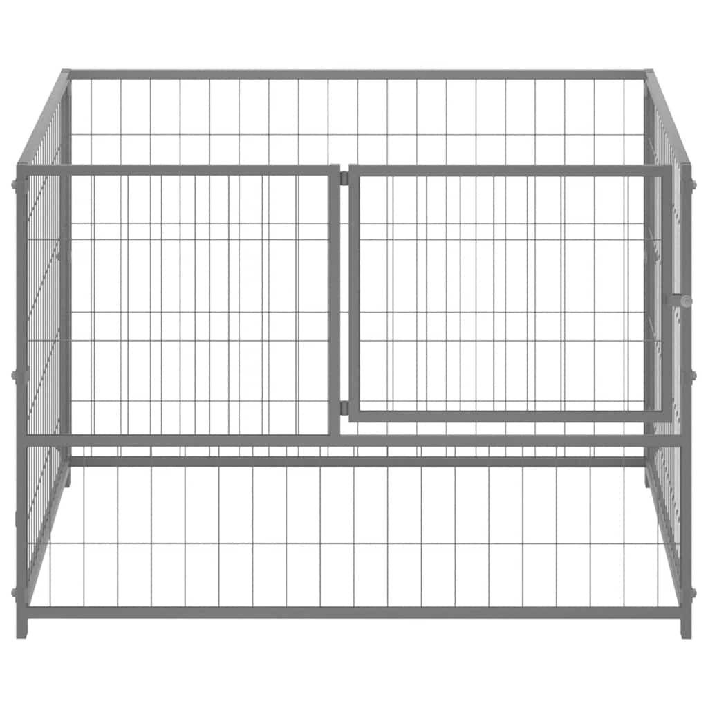 vidaXL Padoc pentru câini, argintiu, 100x100x70 cm, oțel vidaXL Padoc pentru câini, argintiu, 100x100x70 cm, oțel