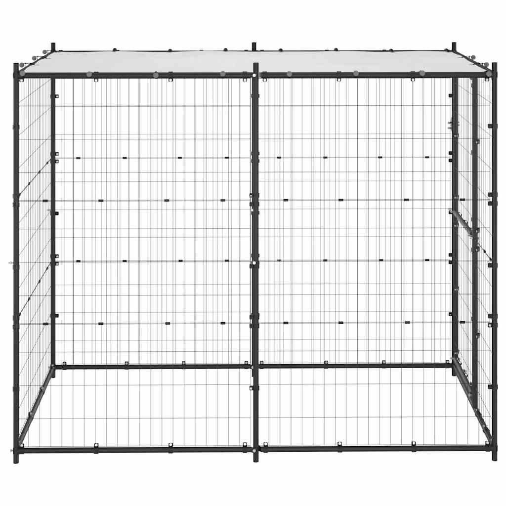 vidaXL Padoc pentru câini de exterior cu acoperiș 110x220x180 cm oțel