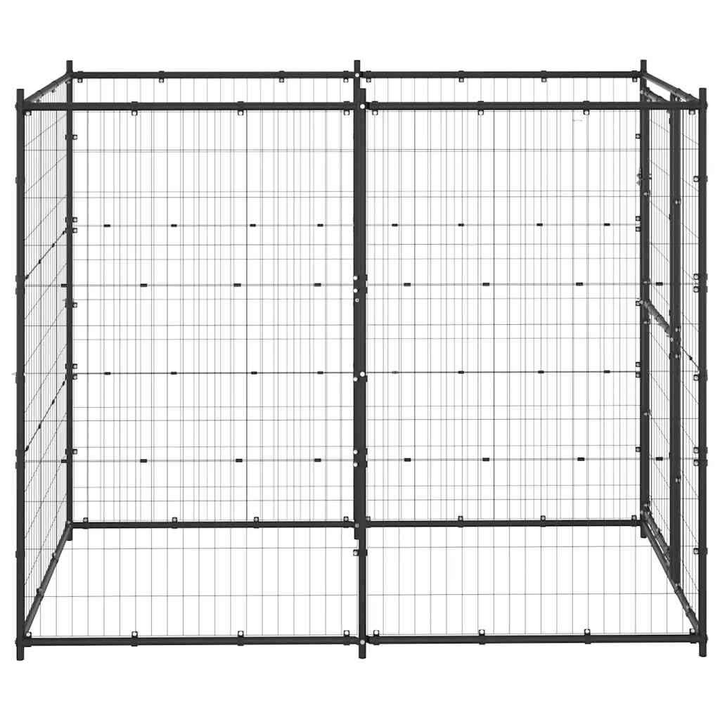 vidaXL Padoc pentru câini de exterior, 110x220x180 cm, oțel