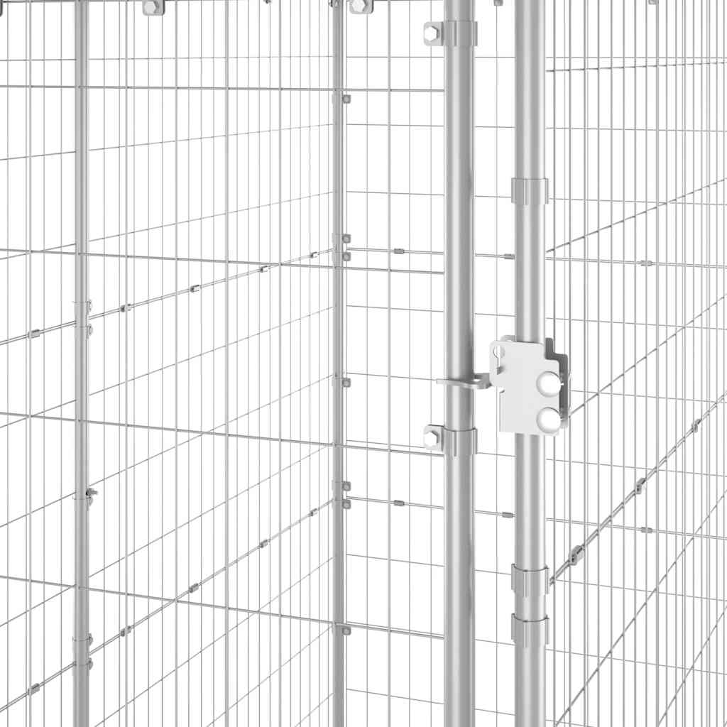 vidaXL Padoc câini de exterior cu acoperiș 110x220x180 cm oțel zincat vidaXL Padoc câini de exterior cu acoperiș 110x220x180 cm oțel zincat