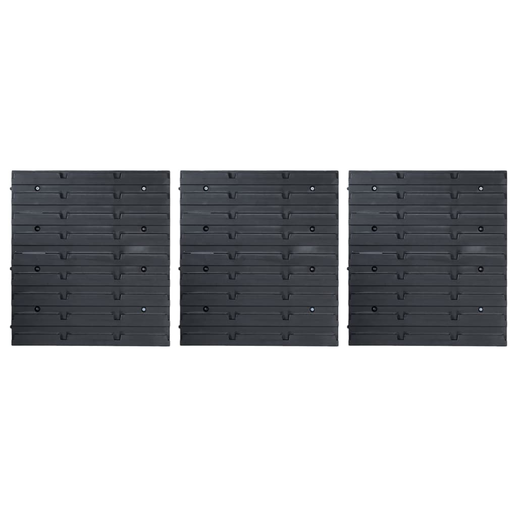 vidaXL Set cutii depozitare, 48 piese, panouri perete, albastru&negru vidaXL Set cutii depozitare, 48 piese, panouri perete, albastru&negru