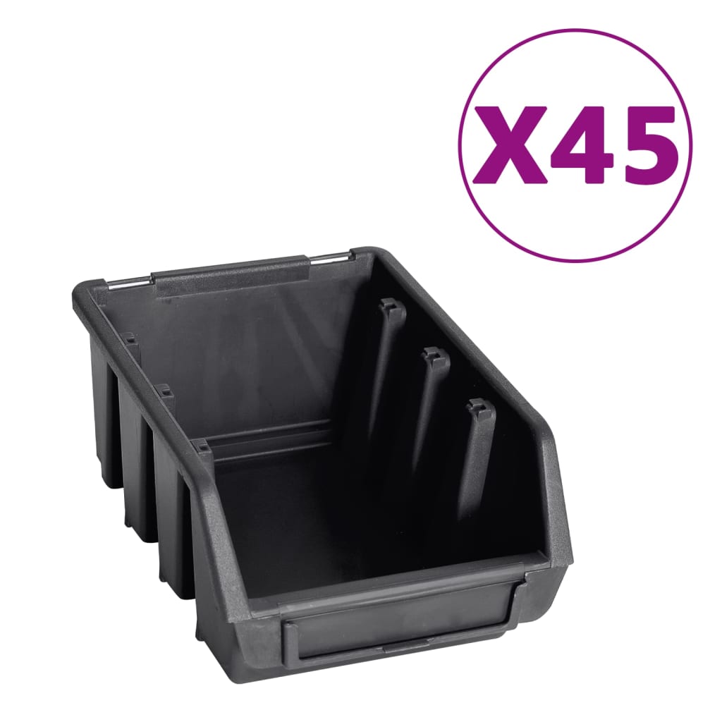 vidaXL Set cutii depozitare 96 piese cu panouri de perete, roșu&negru vidaXL Set cutii depozitare 96 piese cu panouri de perete, roșu&negru