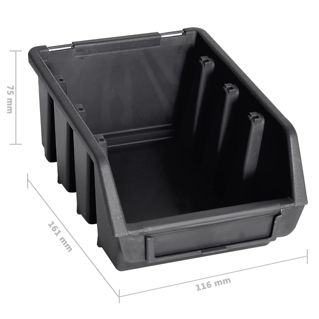vidaXL Set cutii depozitare 96 piese cu panouri de perete, roșu&negru vidaXL Set cutii depozitare 96 piese cu panouri de perete, roșu&negru