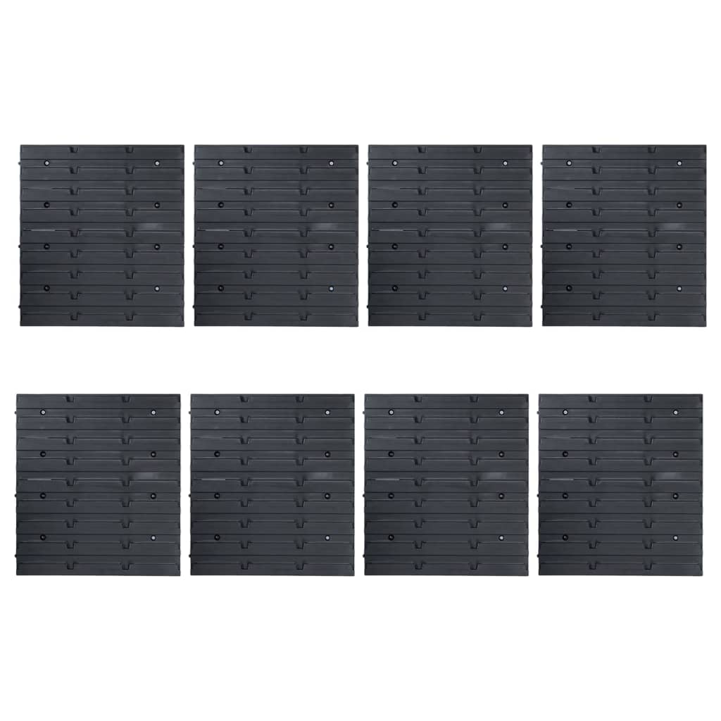 vidaXL Set cutii depozitare 128 piese, panouri perete, albastru&negru vidaXL Set cutii depozitare 128 piese, panouri perete, albastru&negru