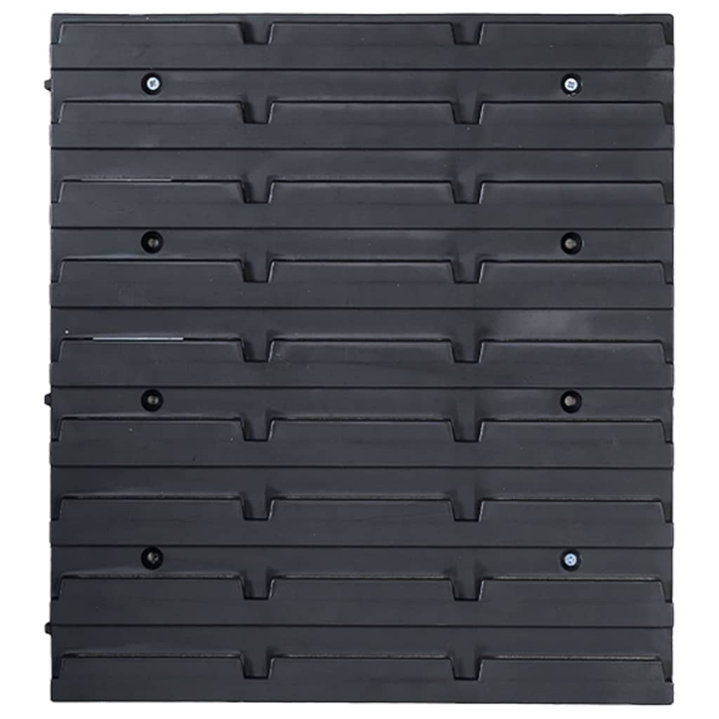 vidaXL Set cutii depozitare 128 piese, panouri perete, albastru&negru vidaXL Set cutii depozitare 128 piese, panouri perete, albastru&negru