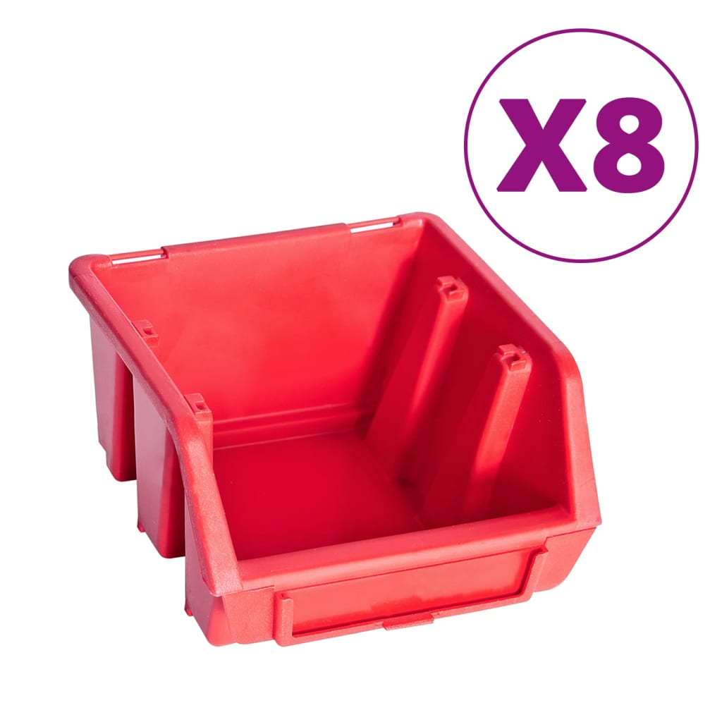 vidaXL Set cutii depozitare 39 piese cu panouri de perete, roșu&negru vidaXL Set cutii depozitare 39 piese cu panouri de perete, roșu&negru