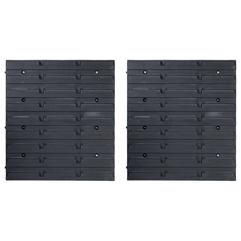 vidaXL Set cutii depozitare 39 piese cu panouri de perete, roșu&negru vidaXL Set cutii depozitare 39 piese cu panouri de perete, roșu&negru