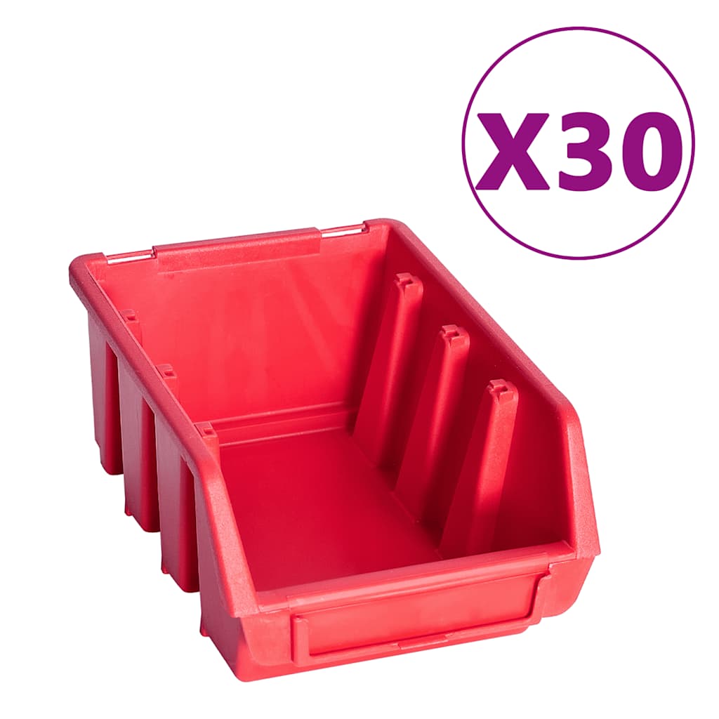 vidaXL Set cutii depozitare 136 piese cu panouri de perete, roșu&negru vidaXL Set cutii depozitare 136 piese cu panouri de perete, roșu&negru