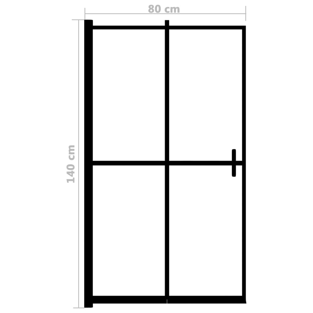 vidaXL Cabină de duș pliabilă, negru, 80x140 cm, ESG vidaXL Cabină de duș pliabilă, negru, 80x140 cm, ESG