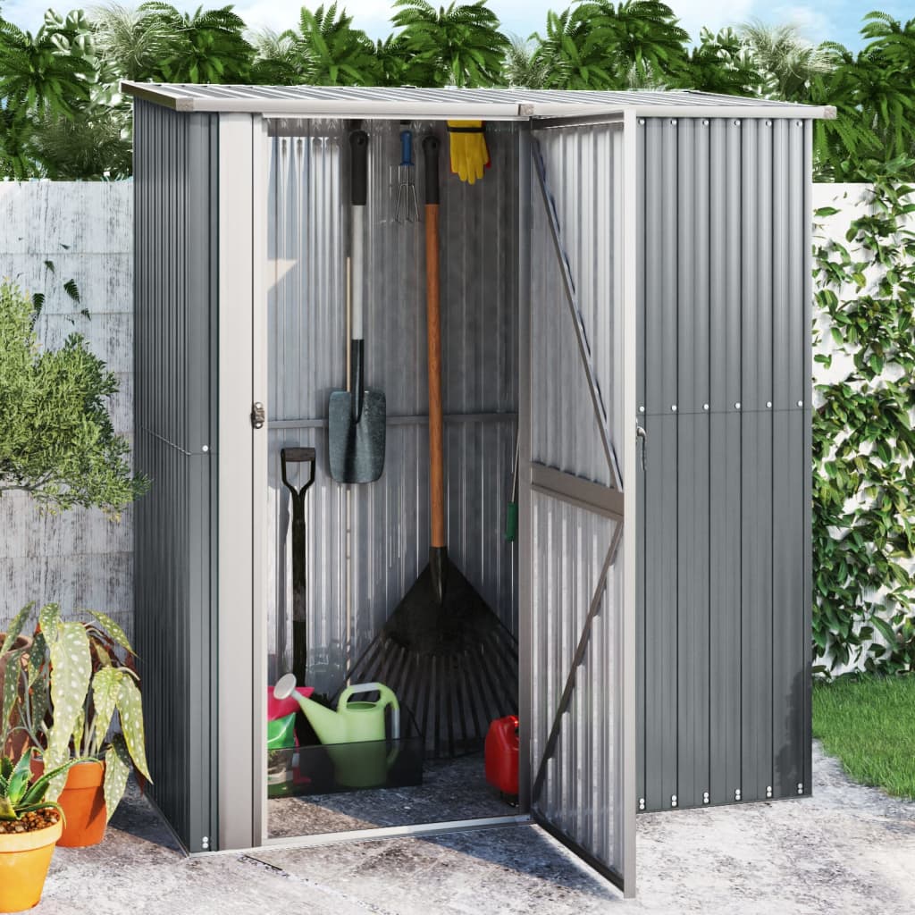 vidaXL Magazie de grădină, gri, 180,5x97x209,5 cm, oțel galvanizat vidaXL Magazie de grădină, gri, 180,5x97x209,5 cm, oțel galvanizat