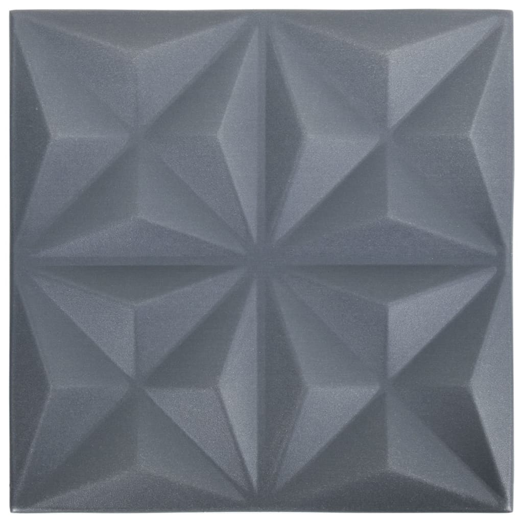 vidaXL Panouri de perete 3D 24 buc. gri 50x50 cm model origami 6 m²