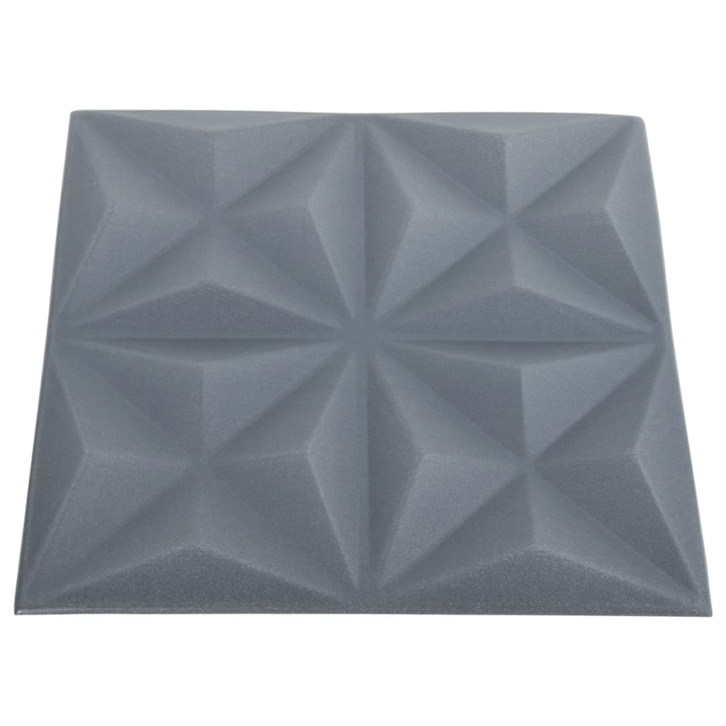 vidaXL Panouri de perete 3D 48 buc. gri 50x50 cm model origami 12 m² vidaXL Panouri de perete 3D 48 buc. gri 50x50 cm model origami 12 m²