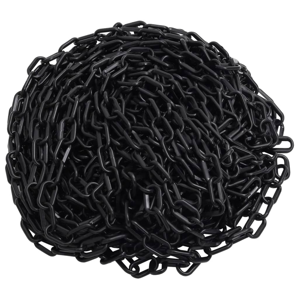 vidaXL Lanț de avertizare, negru, 30 m, Ø8 mm, plastic vidaXL Lanț de avertizare, negru, 30 m, Ø8 mm, plastic