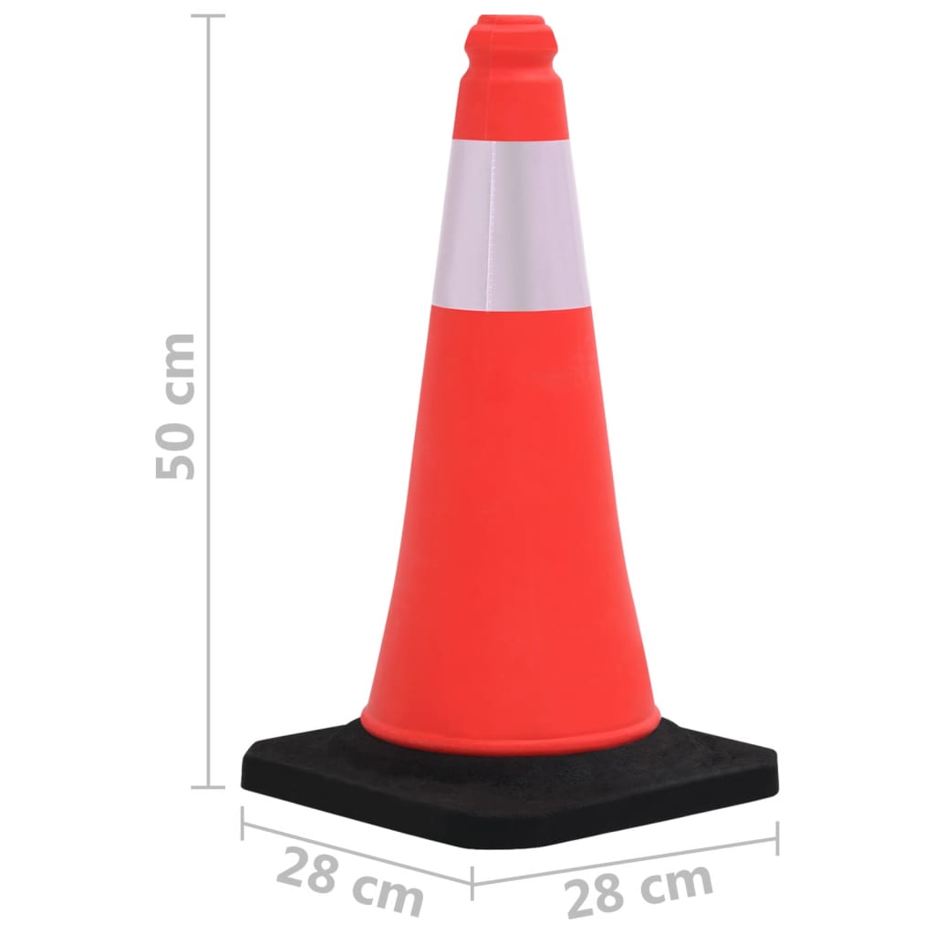 vidaXL Conuri rutiere reflectorizante cu baze grele 4 buc. 50 cm vidaXL Conuri rutiere reflectorizante cu baze grele 4 buc. 50 cm