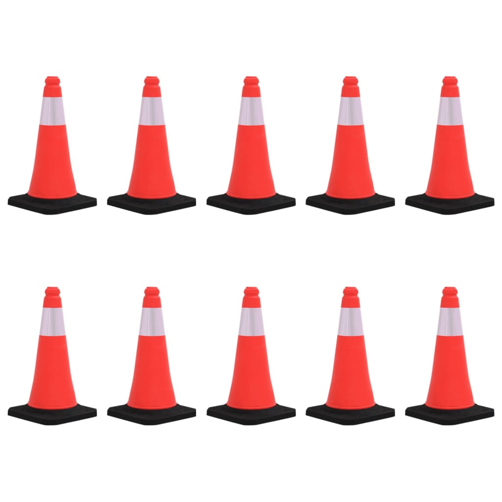 vidaXL Conuri de trafic reflectorizante cu baze grele, 10 buc., 50 cm vidaXL Conuri de trafic reflectorizante cu baze grele, 10 buc., 50 cm