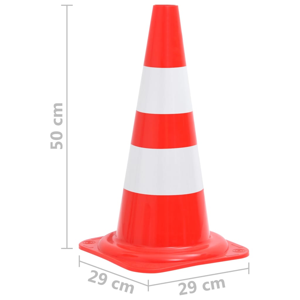 vidaXL Conuri rutiere reflectorizante, 4 buc., roșu și alb, 50 cm vidaXL Conuri rutiere reflectorizante, 4 buc., roșu și alb, 50 cm