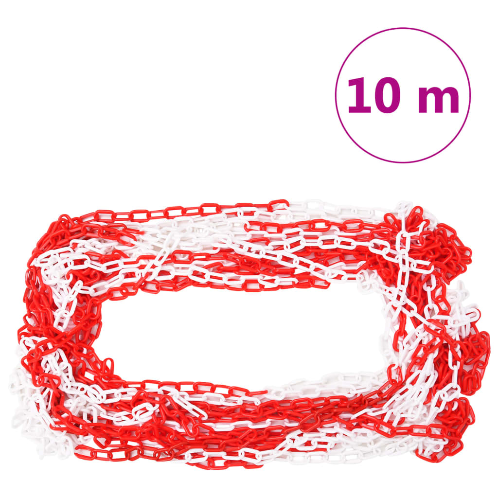 vidaXL Set stâlp semnalizare trafic, cu lanț din plastic de 10 m vidaXL Set stâlp semnalizare trafic, cu lanț din plastic de 10 m