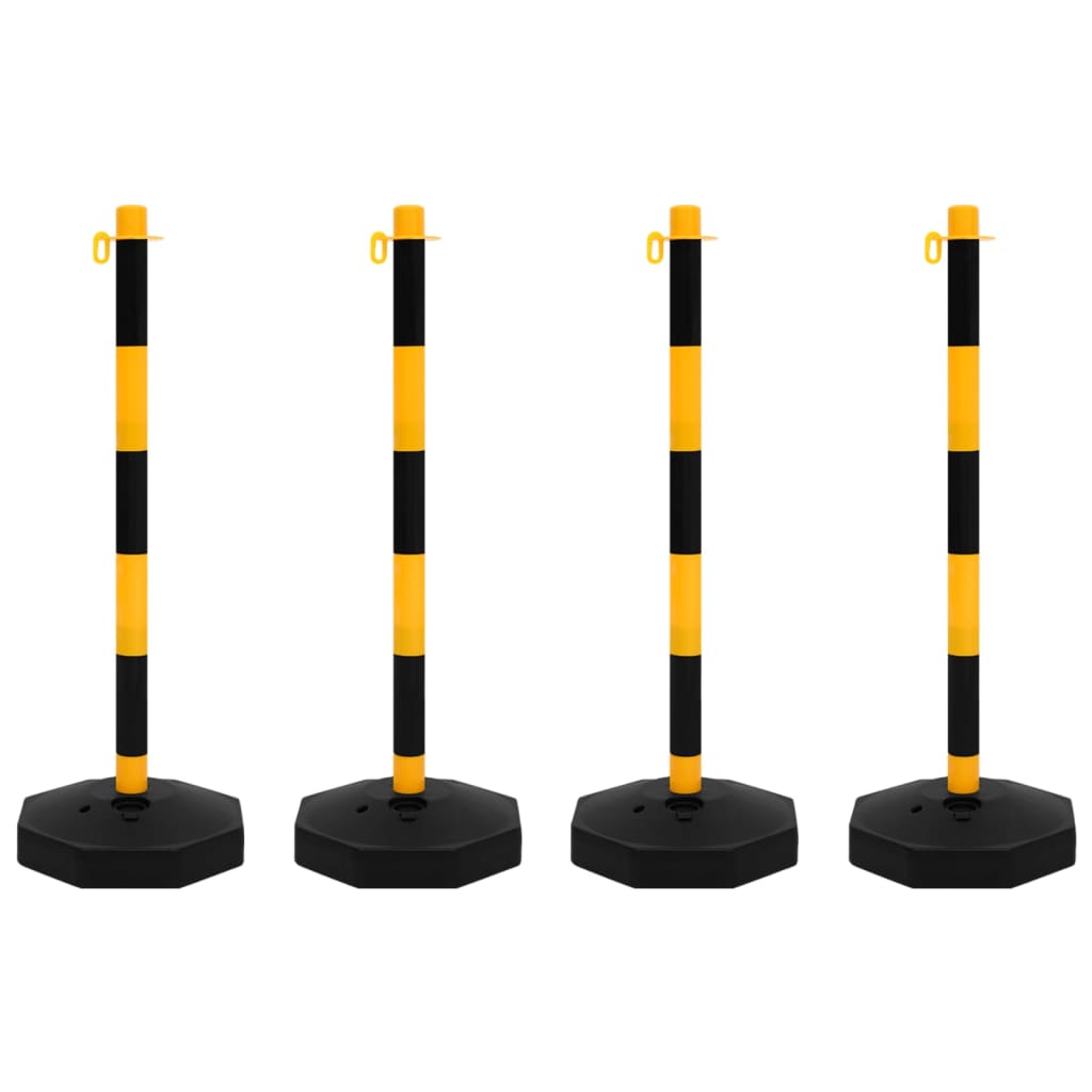 vidaXL Set stâlp semnalizare trafic, cu lanț din plastic de 10 m