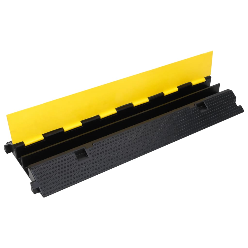 vidaXL Rampă de protecție cabluri, 2 canale, 100 cm, cauciuc