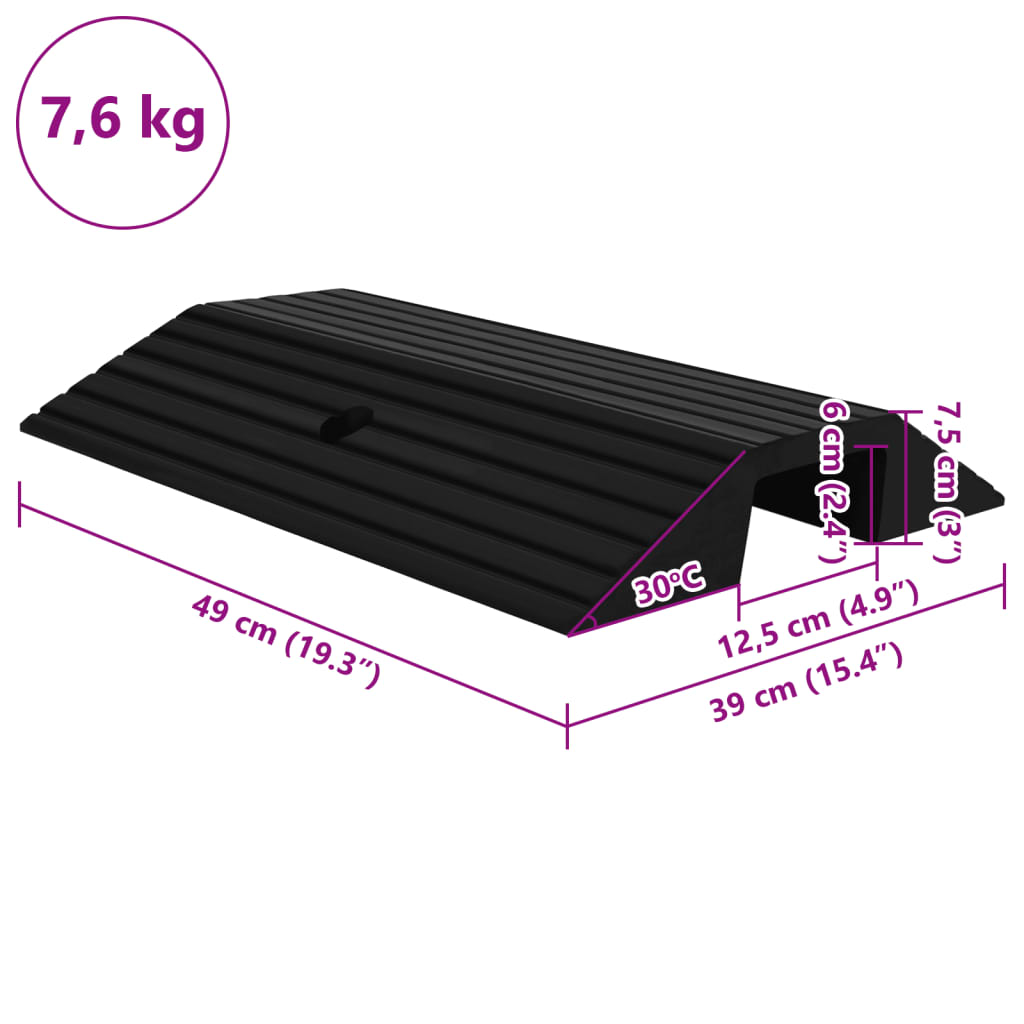 vidaXL Rampă tip prag pod, 49x40x8 cm, cauciuc vidaXL Rampă tip prag pod, 49x40x8 cm, cauciuc
