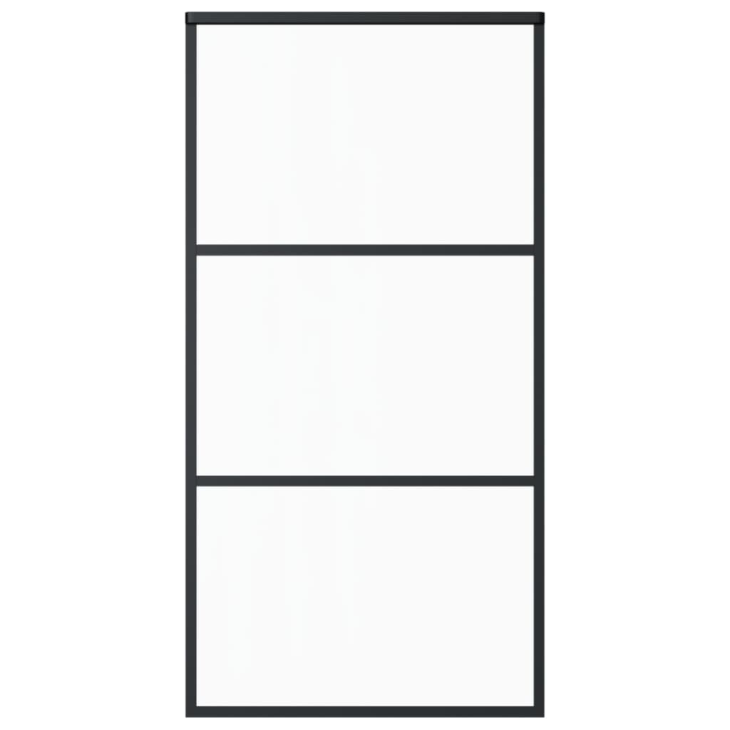vidaXL Ușă glisantă, negru, 102x205 cm, sticlă ESG și aluminiu vidaXL Ușă glisantă, negru, 102x205 cm, sticlă ESG și aluminiu
